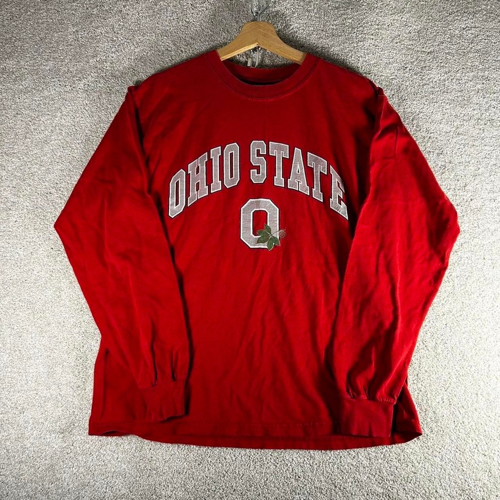 Vintage 2000s Ohio State buckeyes red college long sleeve t-shirt Size M
